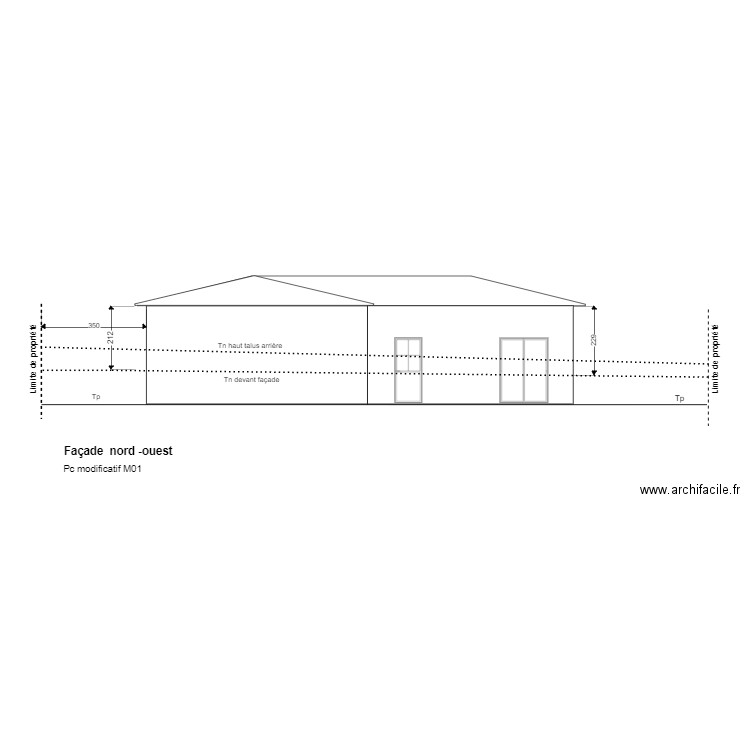 Façade nord ouest Pc M01. Plan de 0 pièce et 0 m2