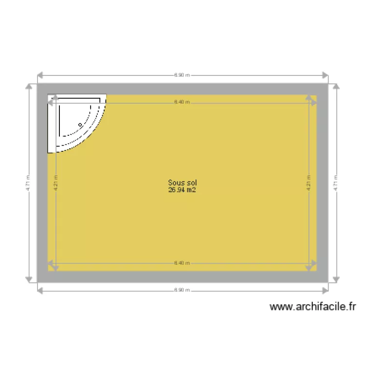 Test 2 niveaux sous sol. Plan de 