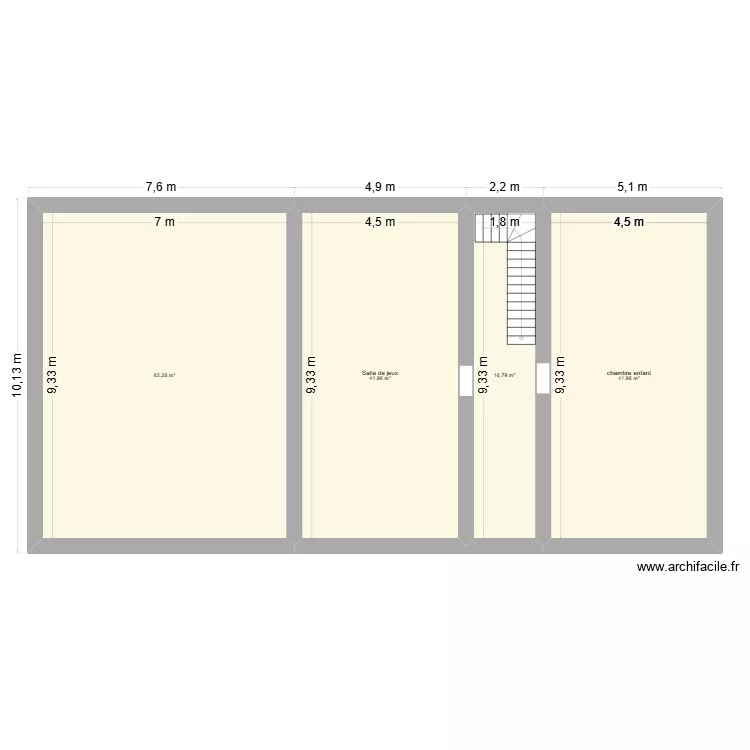 &eacute;tage 2 gite malonne. Plan de 4  et 166 m²