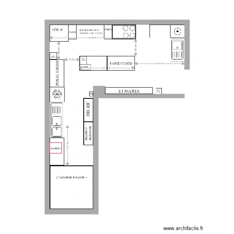 implantation cuisine aout 2015 roussey. Plan de 0 pièce et 0 m2