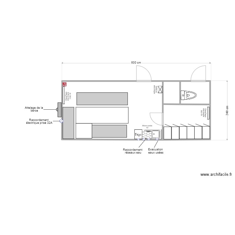 BVA 002. Plan de 1 pièce et 14 m2