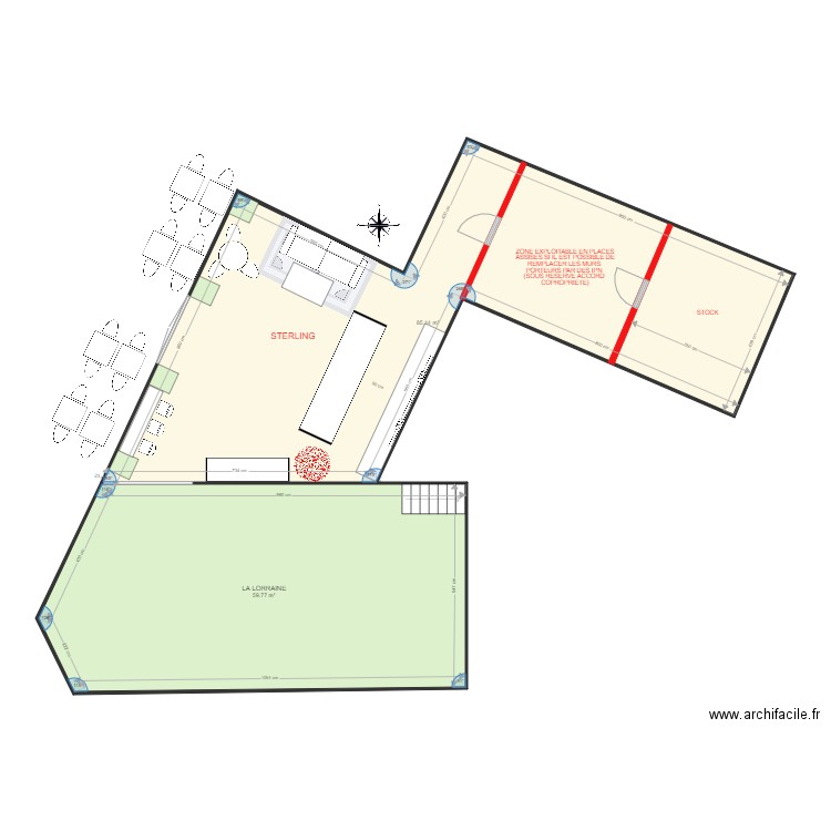 Layout with fitout v1. Plan de 0 pièce et 0 m2