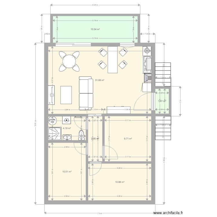 Maison des potier Pierre  Modifié 11 02 22. Plan de 8 pièces et 81 m2