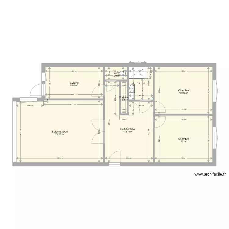 appartement Alexandra douche 80x120 avec paroi 100. Plan de appartement Alexandra douche 80x120 avec paroi 100. Plan de