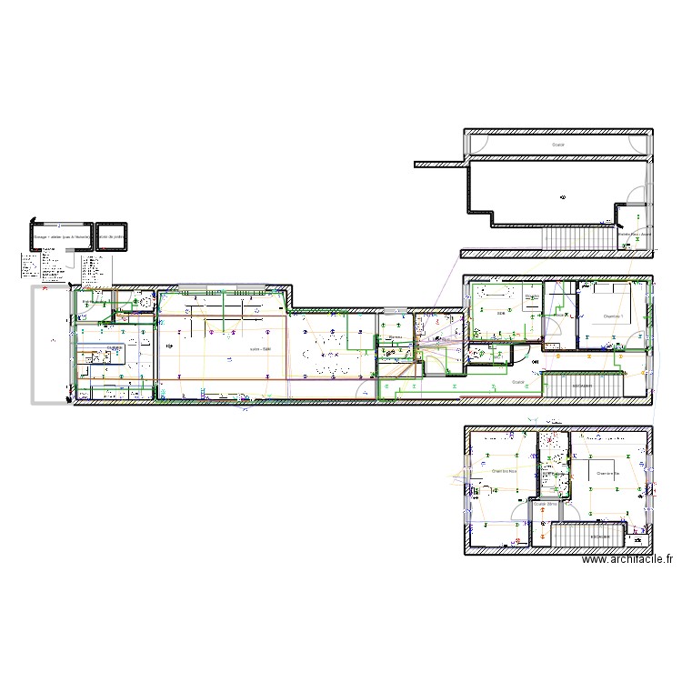 Plan Elec 2. Plan de 26 pièces et 189 m2