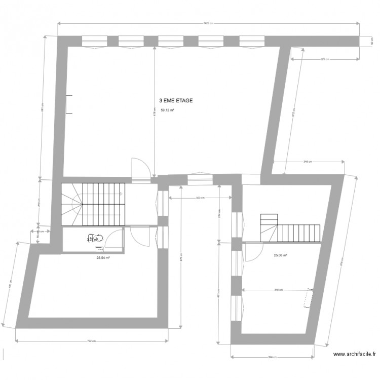 3 EME ETAGE NN. Plan de 0 pièce et 0 m2