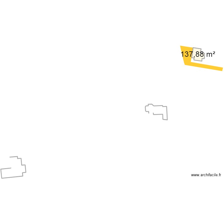 Parcelle Notre Dame avec maison du Voisin. Plan de 1 pièce et 138 m2