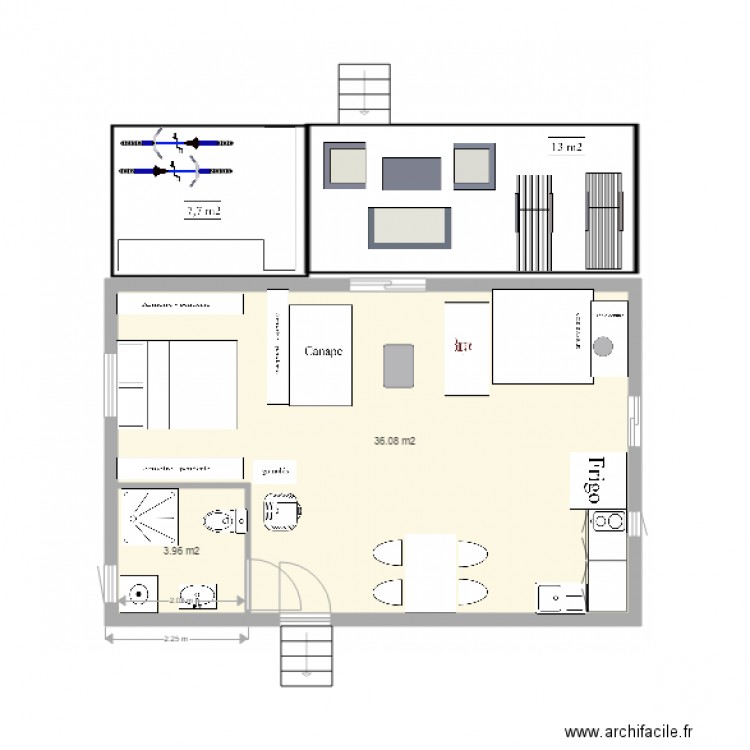 plan 40 m2. Plan de 0 pièce et 0 m2