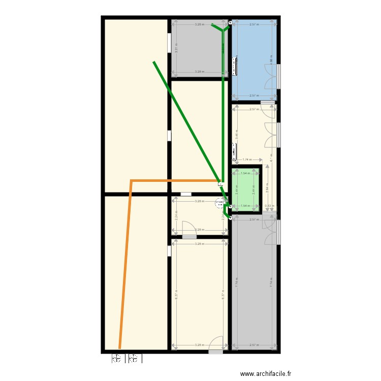 SURELLES RDC. Plan de 7 pièces et 86 m2