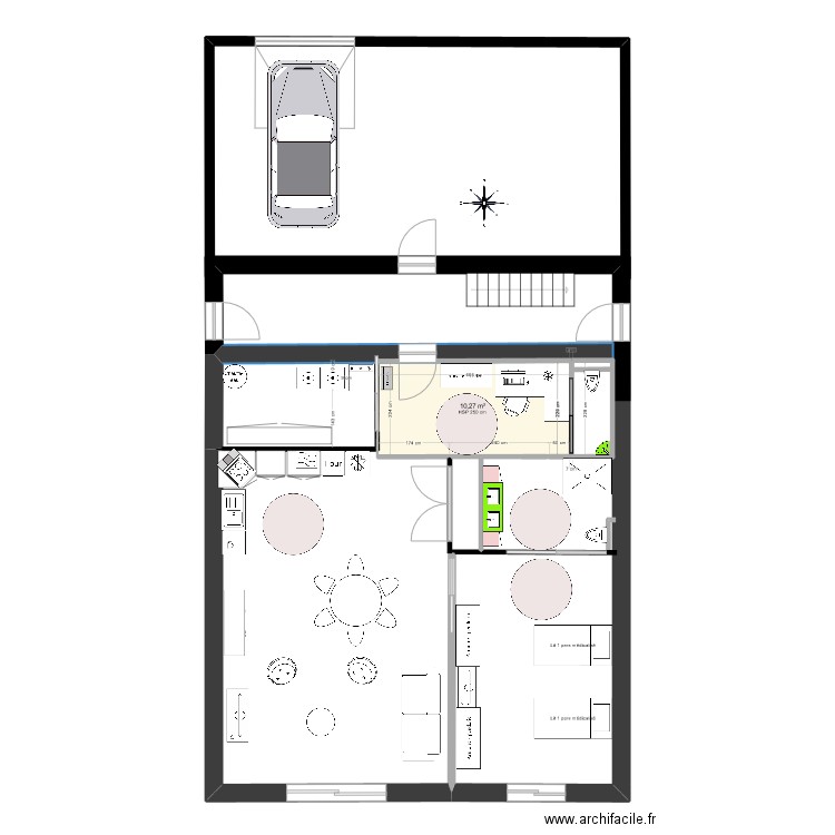 Pllan type 1 - adapté. Plan de 1 pièce et 10 m2