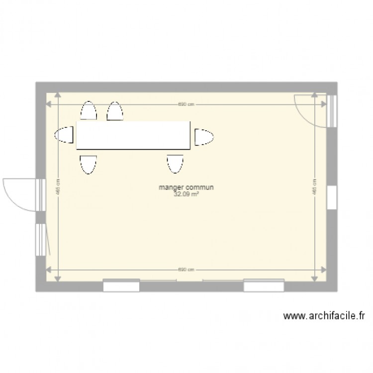 manger commun. Plan de 0 pièce et 0 m2