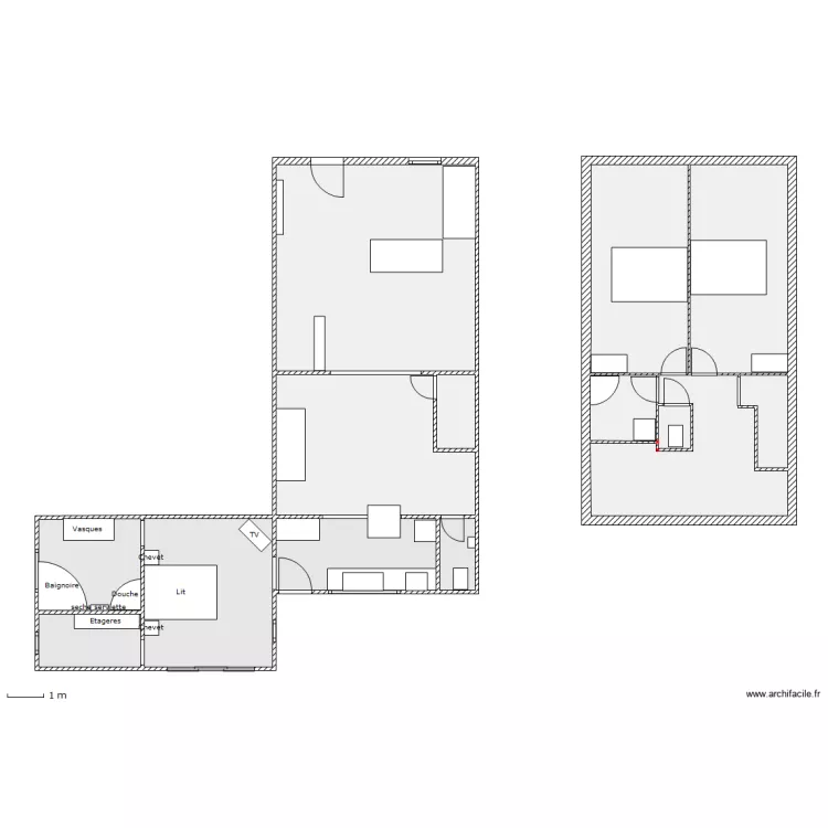 chambre. Plan de chambre. Plan de