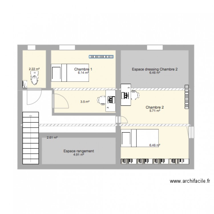 Aménagement comble 2. Plan de 0 pièce et 0 m2