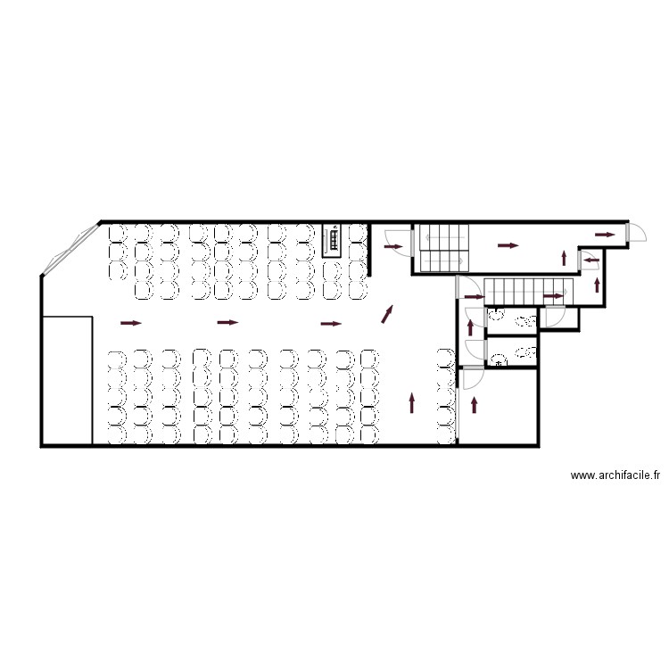 plan evacuación Salón del Reino de Motilla. Plan de 9 pièces et 66 m2