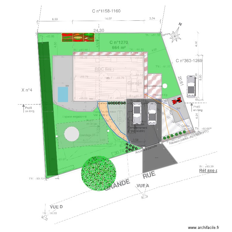 plan terrasse. Plan de 12 pièces et 701 m2