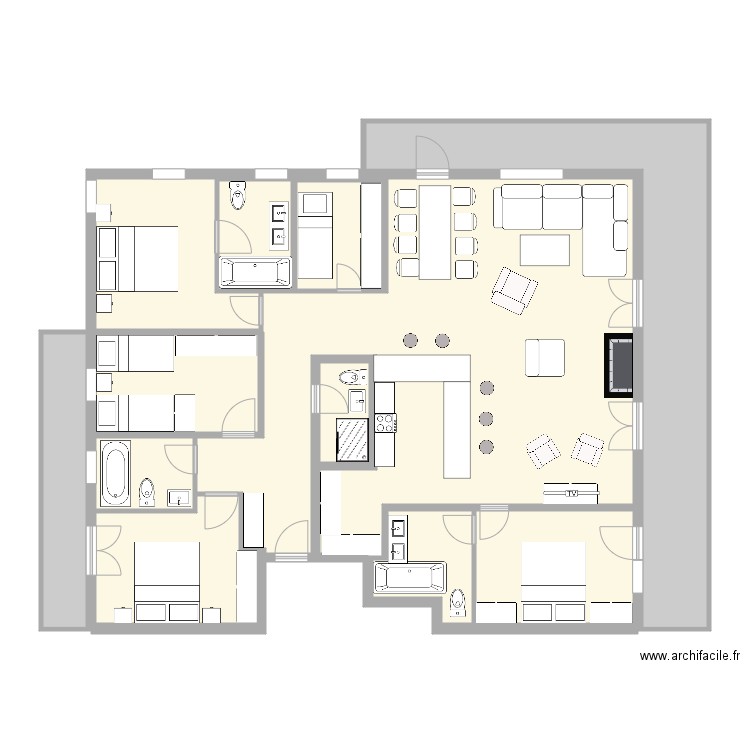 Marjolaine 218. Plan de 11 pièces et 163 m2