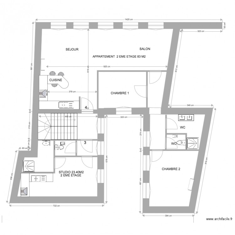 2 EME ETAGE  B. Plan de 0 pièce et 0 m2