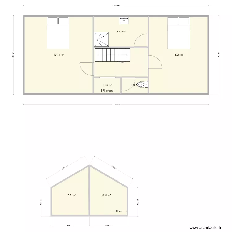 Etage Marle. Plan de 