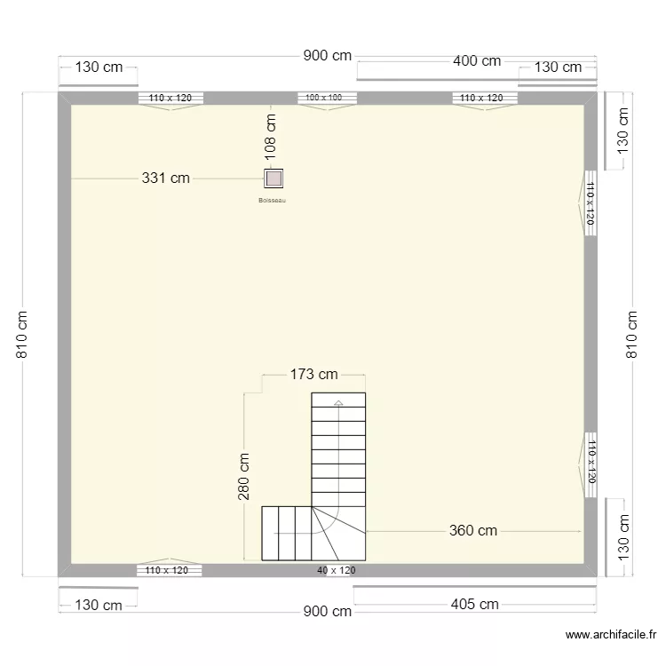 ETAGE MACONNERIE PAPA. Plan de 