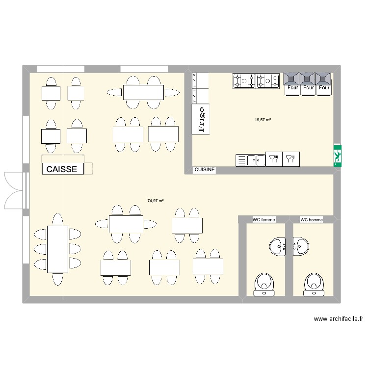 PLAN RESTAURANT . Plan de 0 pièce et 0 m2