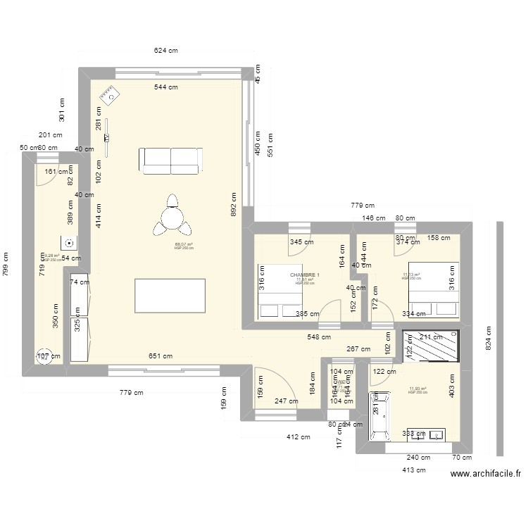 permis 2 stella 9. Plan de 6 pièces et 114 m2