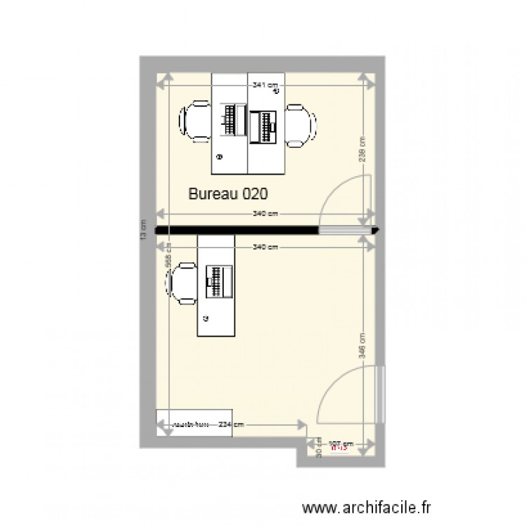 Bureau 020 version 2. Plan de 0 pièce et 0 m2