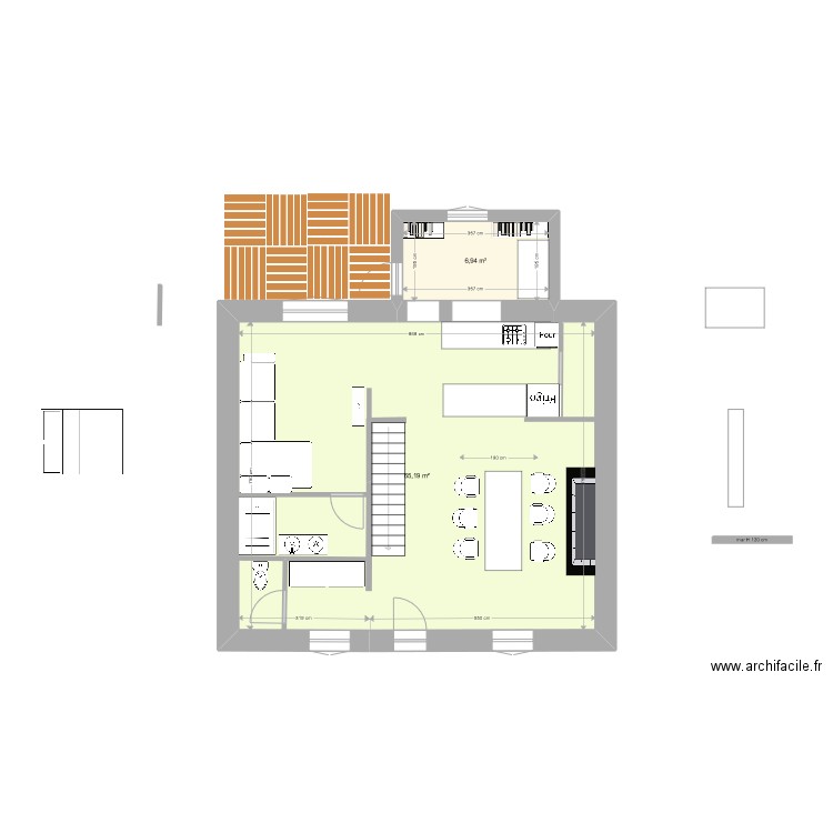 Maison ChachAurelien 2. Plan de 2 pièces et 72 m2