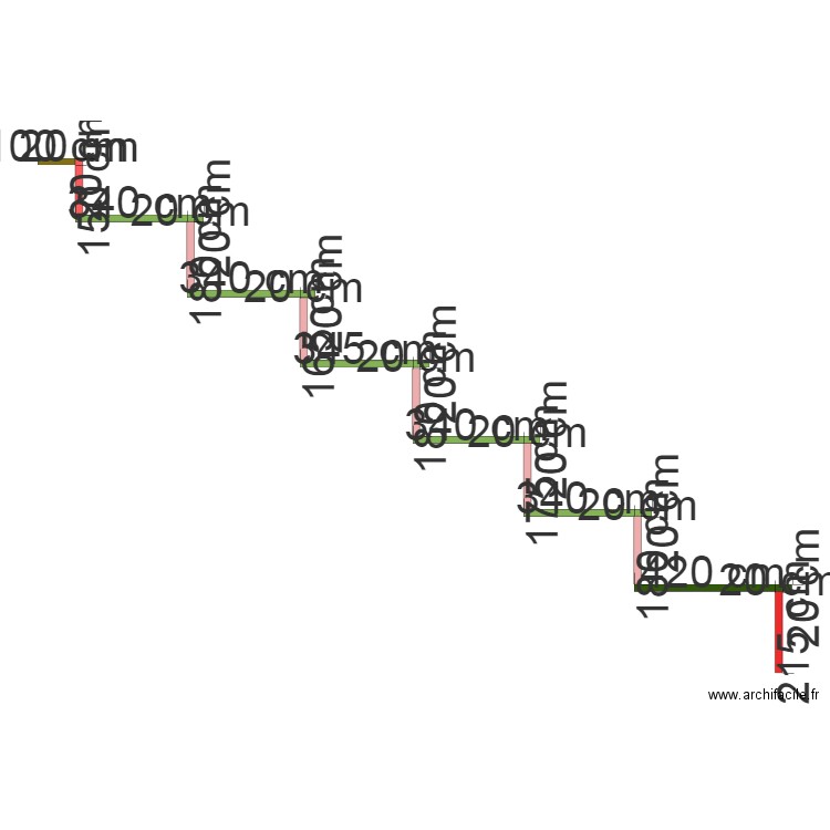 escalier . Plan de 0 pièce et 0 m2