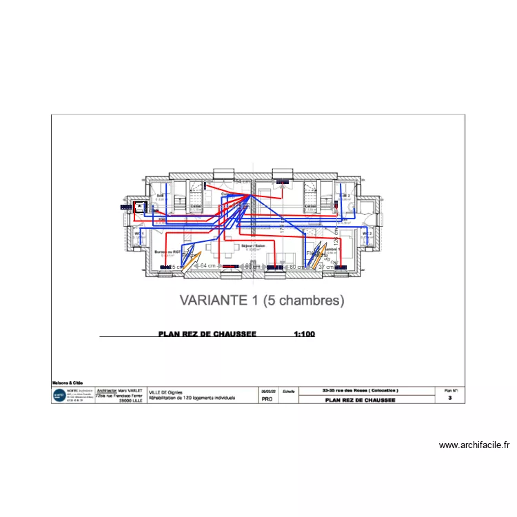 33 et 35 colocation ROSE etage.. Plan de 