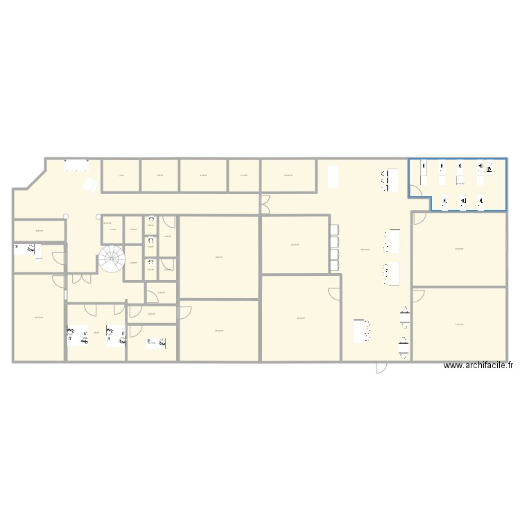 plan v1 ia. Plan de 29 pièces et 563 m2