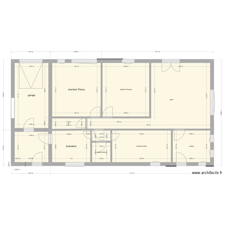 COUDEVILLE. Plan de 11 pièces et 112 m2