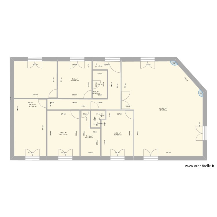 Projet modif partie N 1. Plan de 9 pièces et 120 m2