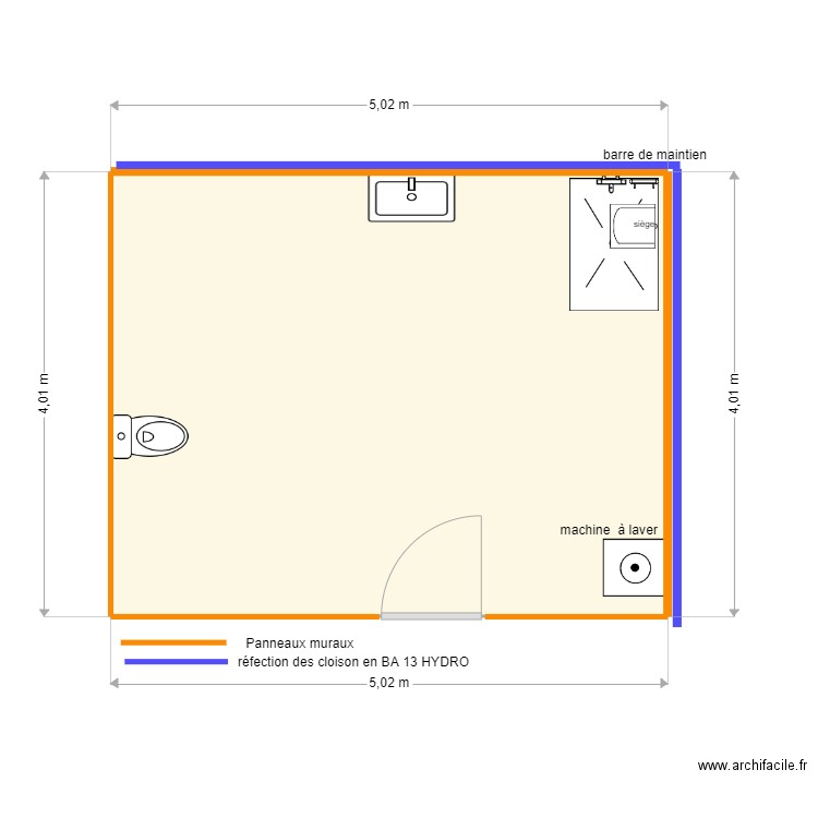 LAMOUREUX. Plan de 1 pièce et 20 m2