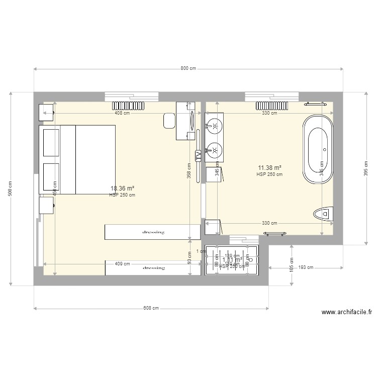 chambre parentale. Plan de 0 pièce et 0 m2