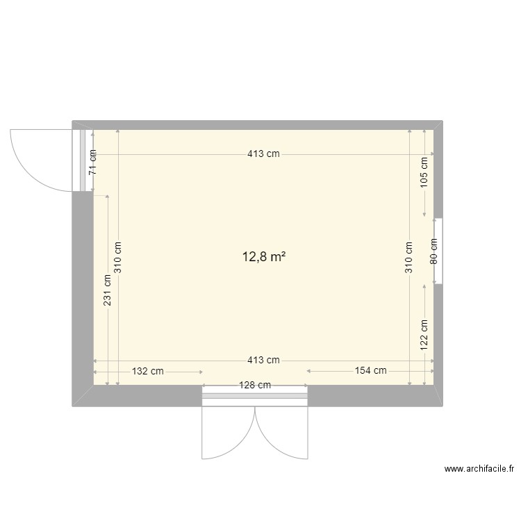 CUISINE RDC VIDE. Plan de 0 pièce et 0 m2