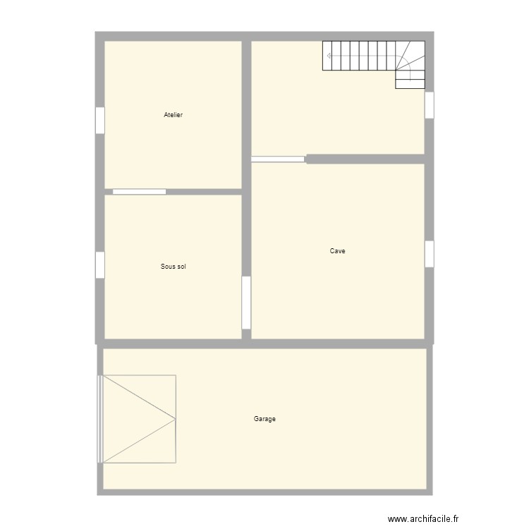 Croquis GOLDSTEIN Sous sol. Plan de 5 pièces et 102 m2