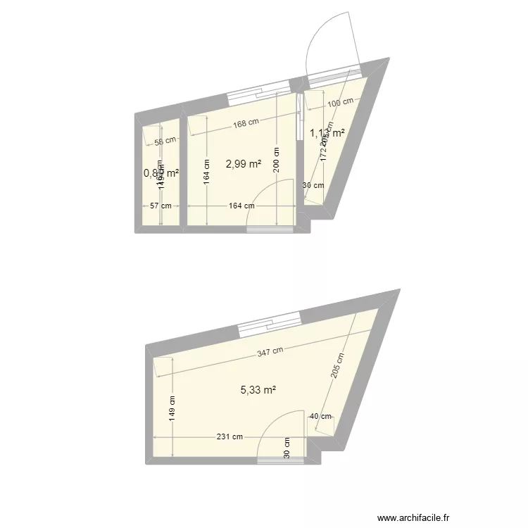 BELVEDERE sdb couloir. Plan de 
