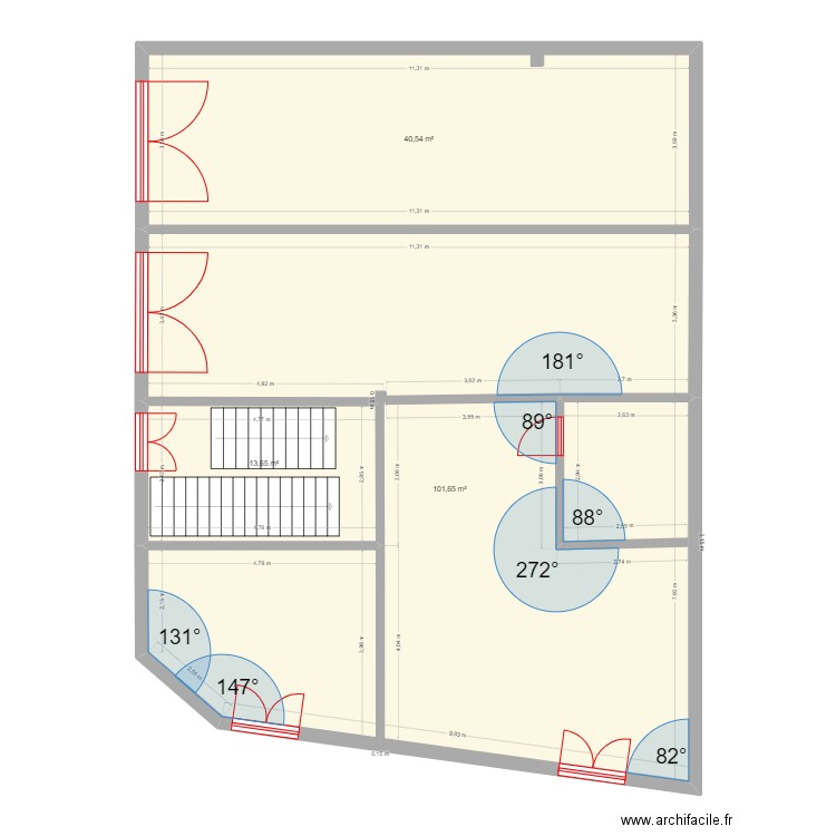 Plan d'aménagement Kasserine V1. Plan de 3 pièces et 156 m2