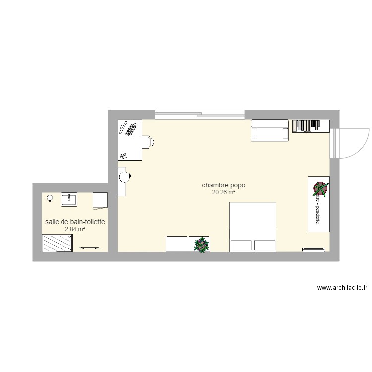 chambre. Plan de 0 pièce et 0 m2