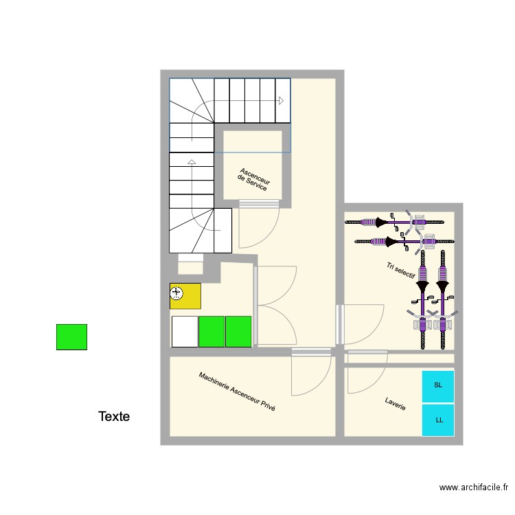 Local Laverie et Poubelles et vélos alternative. Plan de 0 pièce et 0 m2