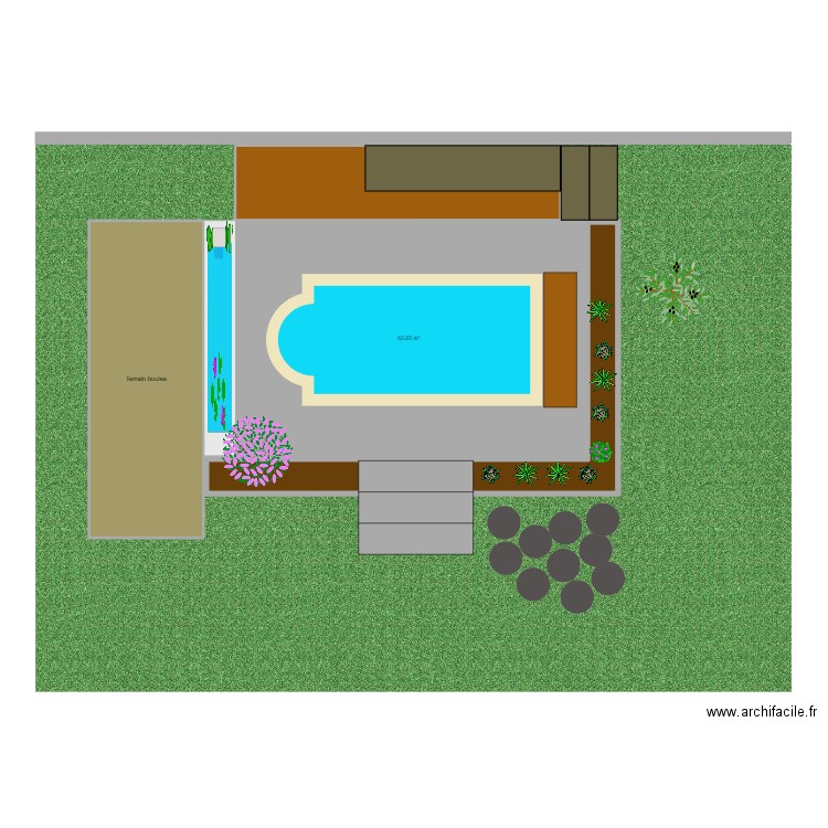 piscine. Plan de 0 pièce et 0 m2