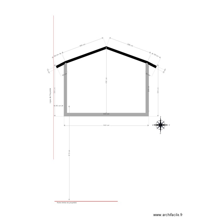 Façade Nord. Plan de 0 pièce et 0 m2