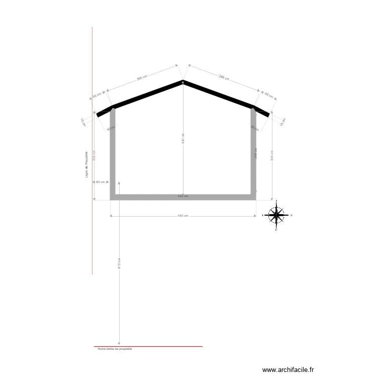Fa&ccedil;ade Nord. Plan de 