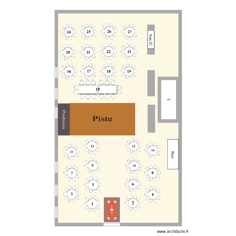 Salle Mariage. Plan de 0 pièce et 0 m2