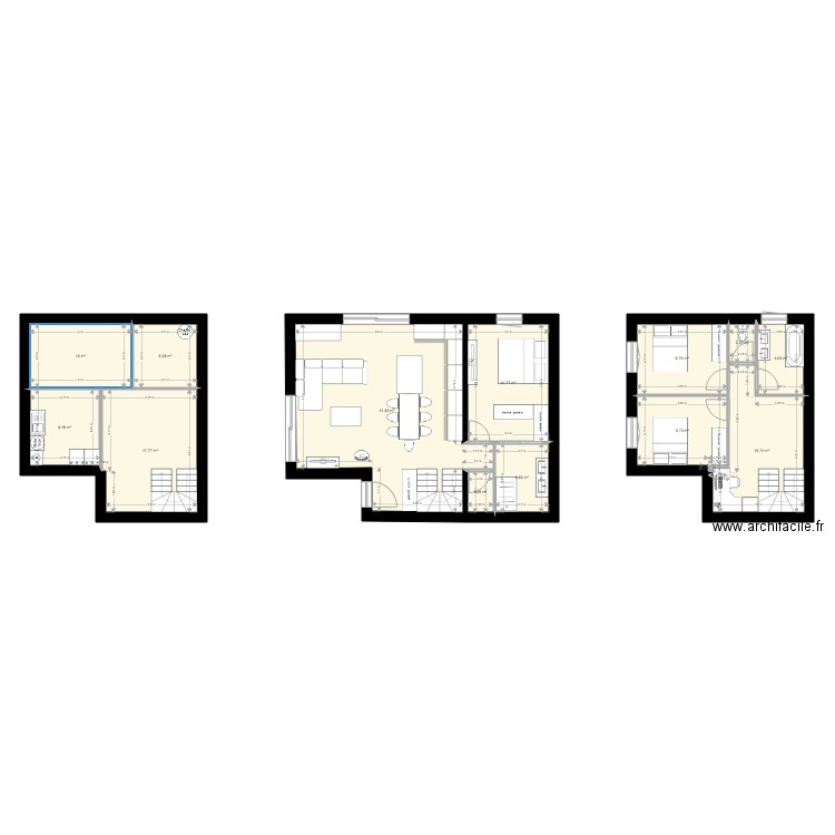 plan maison 4. Plan de 13 pièces et 151 m2