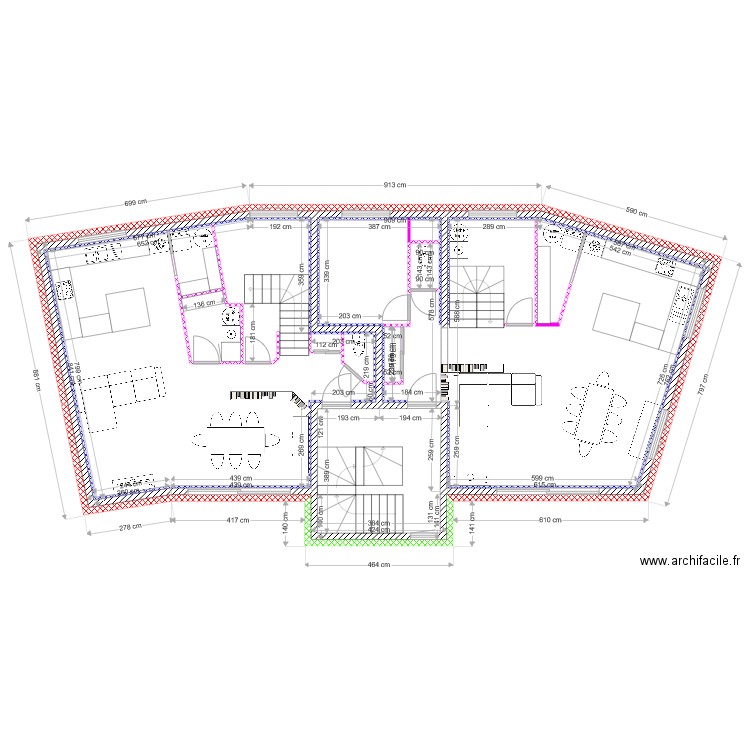 Etage 1 Grange isolation  mur 4. Plan de 0 pièce et 0 m2