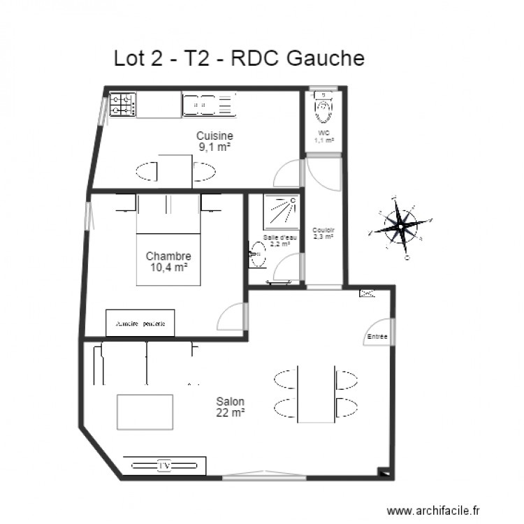 MORTAIN RDC Gauche. Plan de 0 pièce et 0 m2