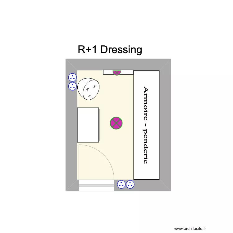 R+1 Dressing dernier. Plan de R+1 Dressing dernier. Plan de