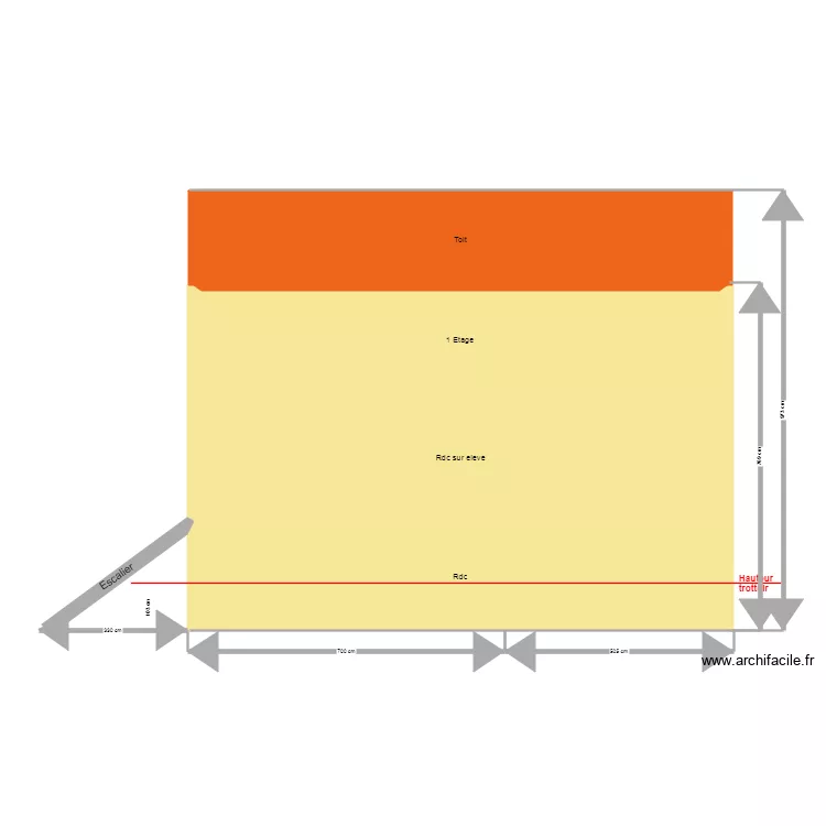 plan fa&ccedil;ade cote gauche 2025. Plan de 