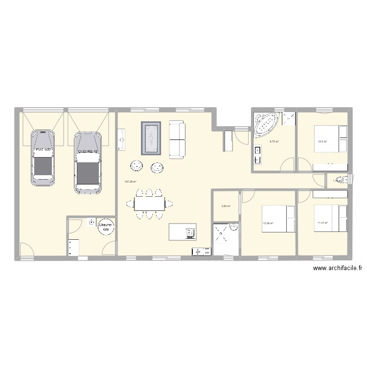 plan 2. Plan de 7 pièces et 155 m2
